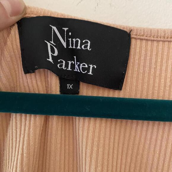 NINA PARKER beige ribbed bodysuit - Picture 2 of 5